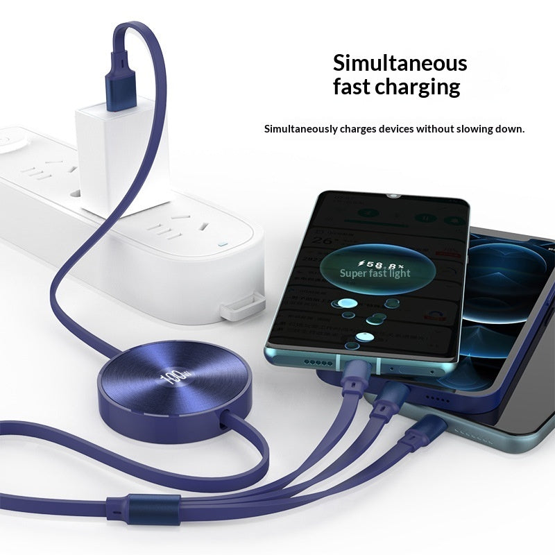 Câble rétractable 3-en-1 USB-C Lightning Micro-USB Packune – photo 2