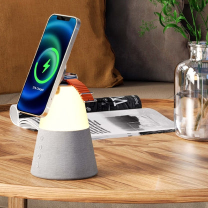 Chargeur sans fil 3-en-1 avec enceinte et veilleuse Packune – photo 4