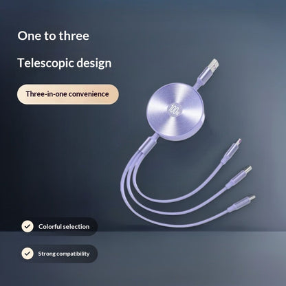 Câble rétractable 3-en-1 USB-C Lightning Micro-USB Packune – photo 8